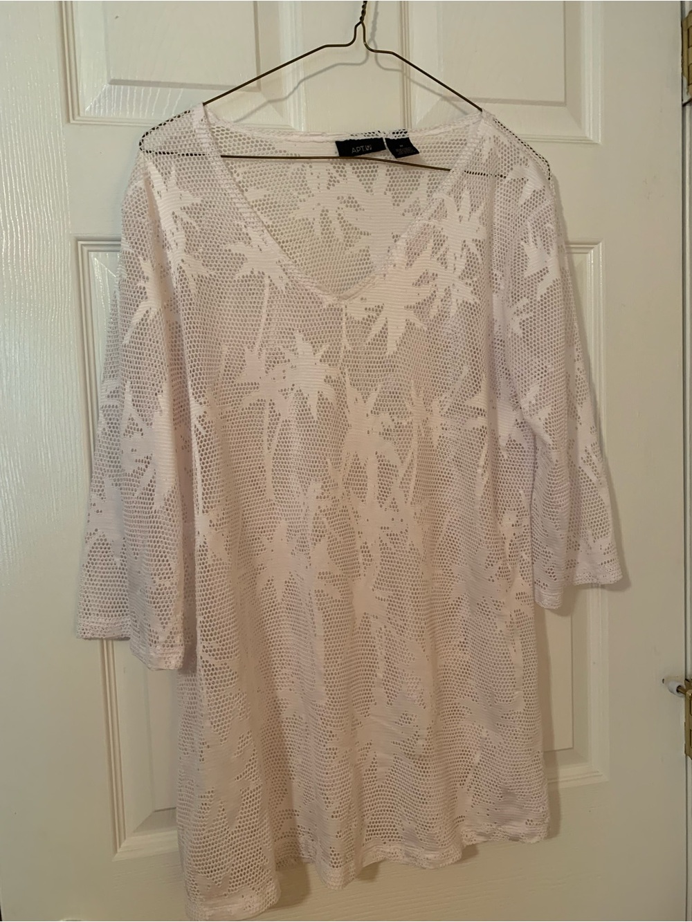 Apt. 9 White Crochet Floral V‑Neck Coverup Tunic